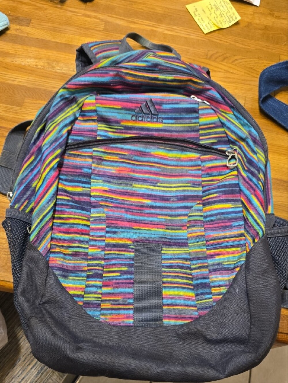 adidas Multicolor Striped Backpack with Black Base - Picture 8 of 10